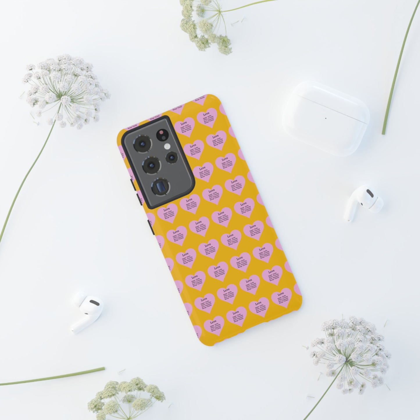 Hearts-A-Flutter Phone Case (Samsung)(Yellow)