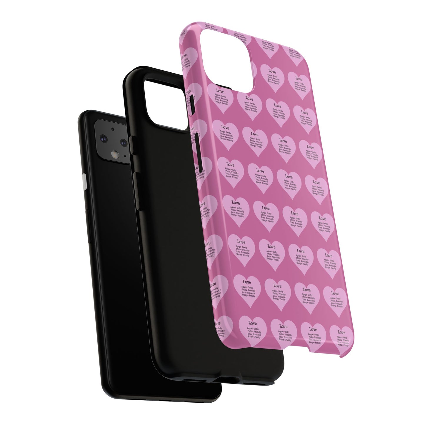 Hearts-A-Flutter Phone Case (iPhone, Google Pixel)(Light pink)