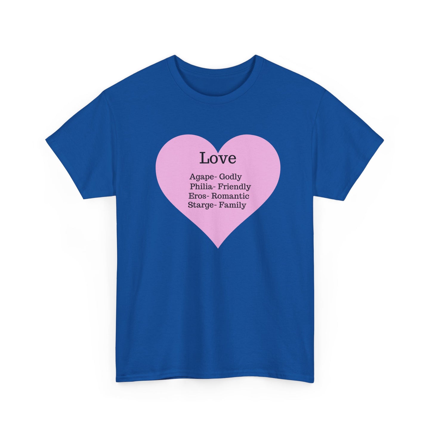 Unisex Love Heart Heavy Cotton T-Shirt - Comfortable Classic Fit Apparel