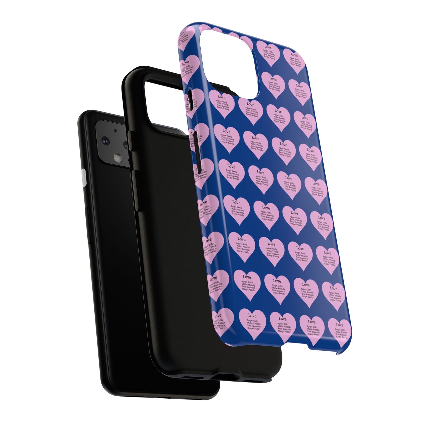 Hearts-A-Flutter Phone Case (iPhone, Google Pixel)(Dark blue)
