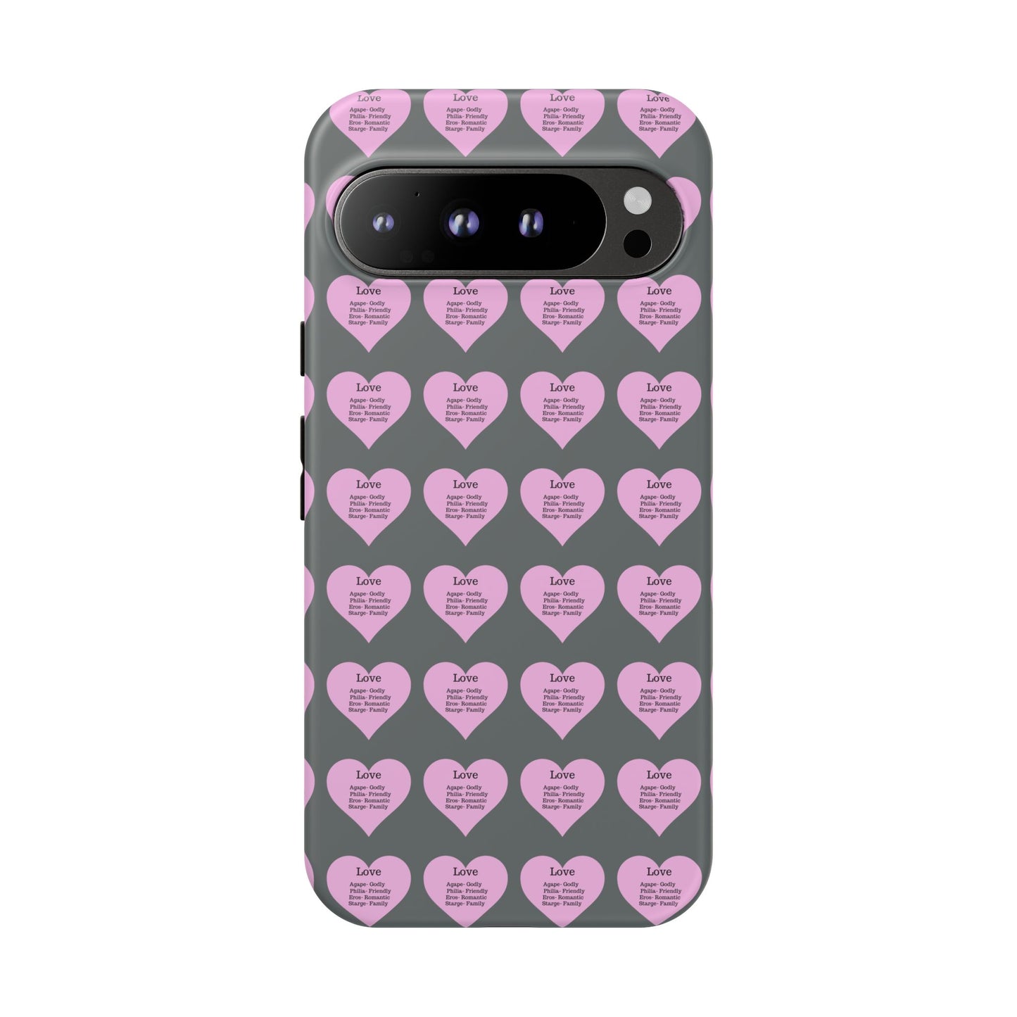 Hearts-A-Flutter Phone Case (iPhone, Google Pixel)(Dark grey)