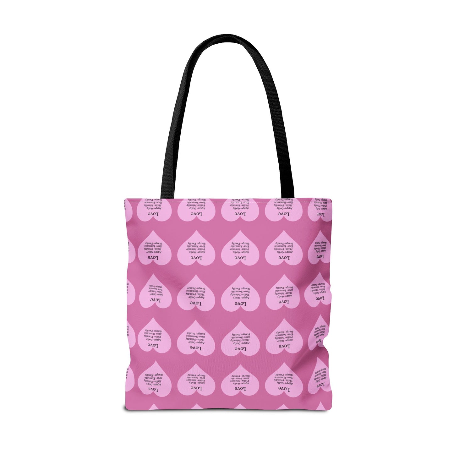 Pink Hearts Tote Bag (Light pink)