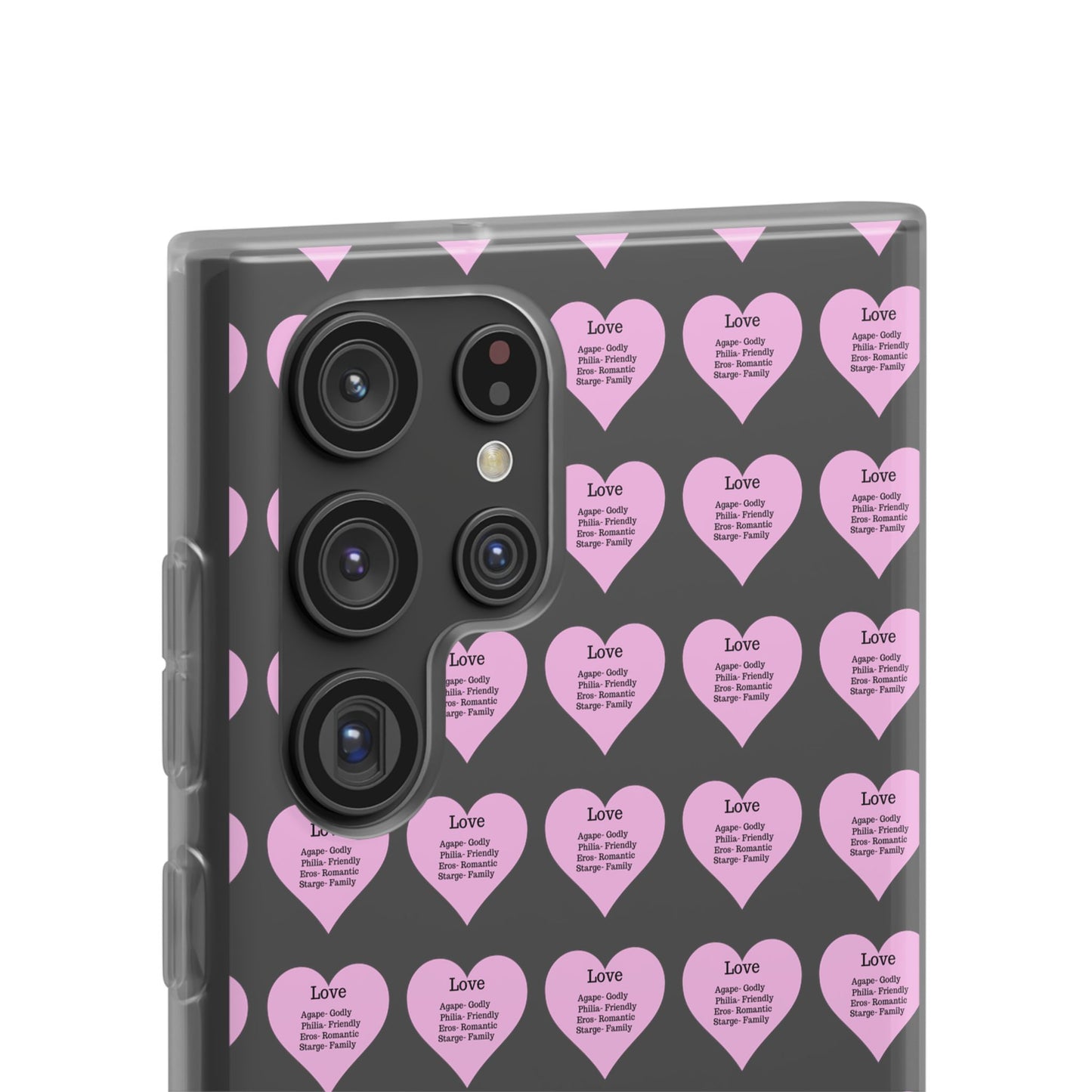 Pink Hearts Transparent Phone Case