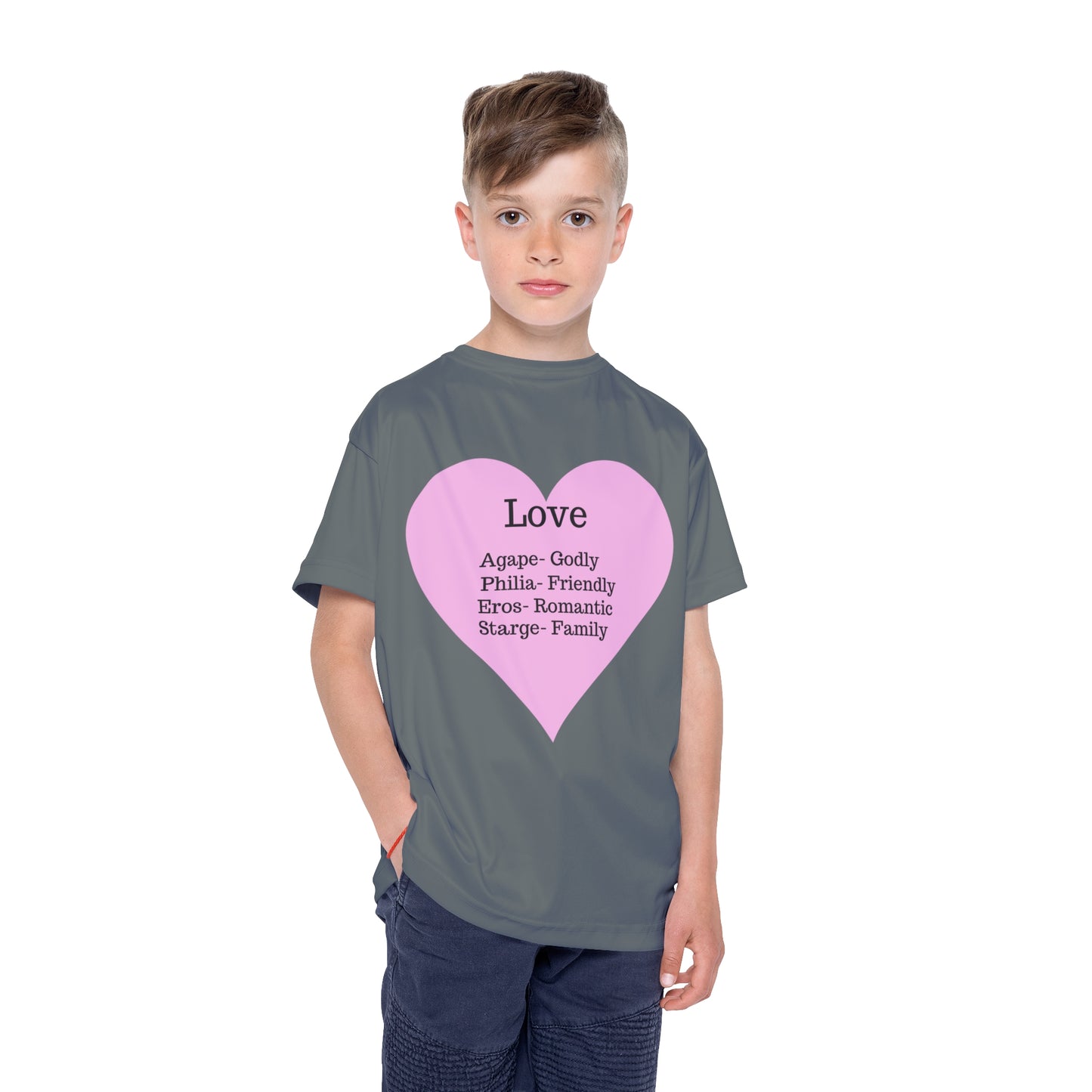 Types of Love Heart Kids Performance Jersey (Dark Grey)