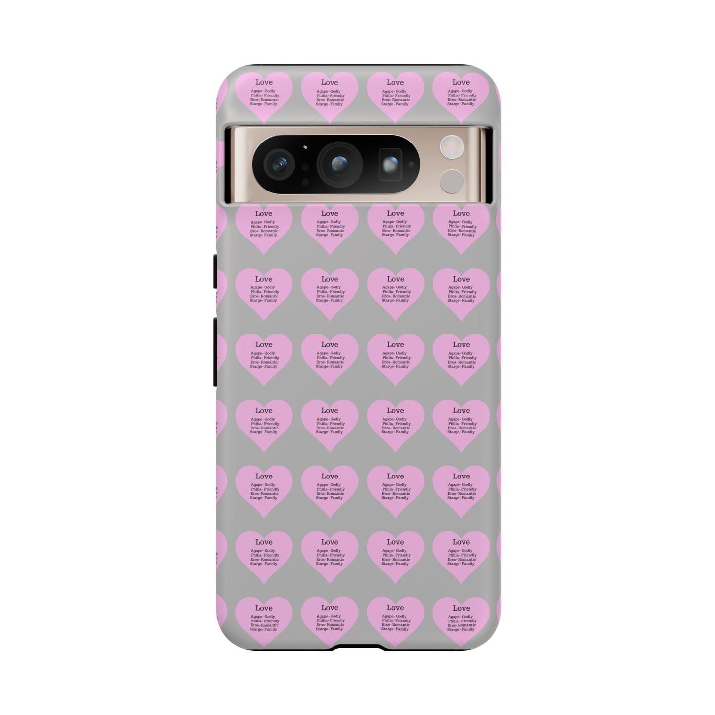 Hearts-A-Flutter Phone Case (iPhone, Google Pixel)(Light grey)