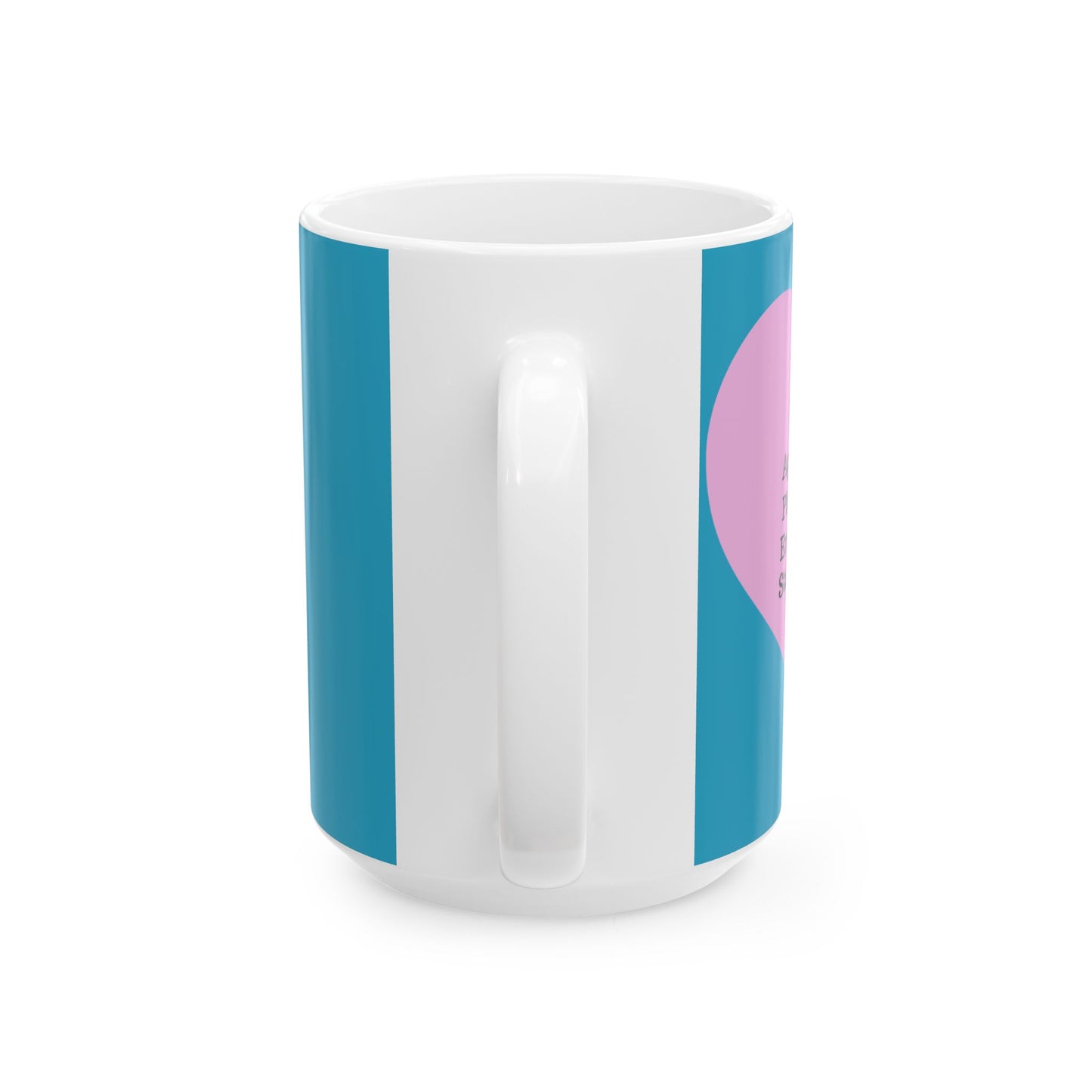 Charming Heart Ceramic Coffee Mug (Turquoise)
