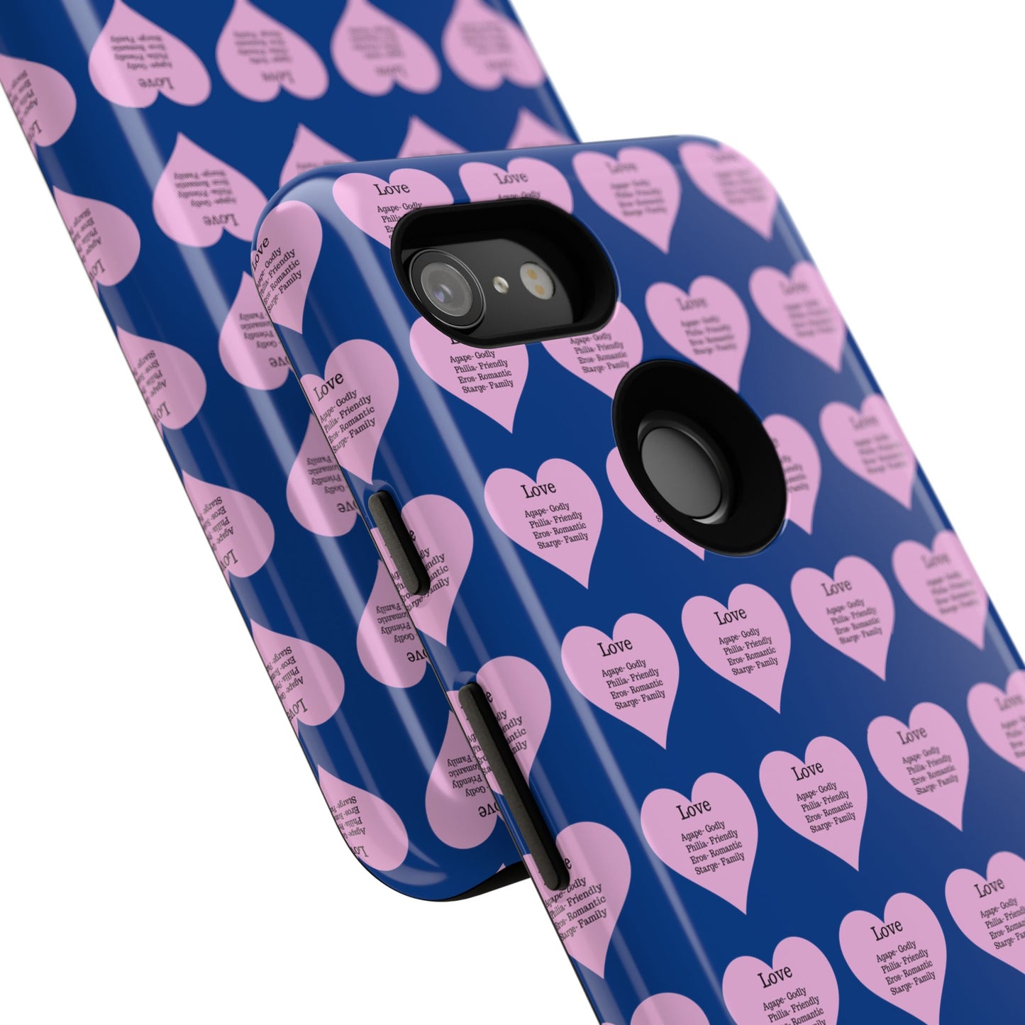 Hearts-A-Flutter Phone Case (iPhone, Google Pixel)(Dark blue)