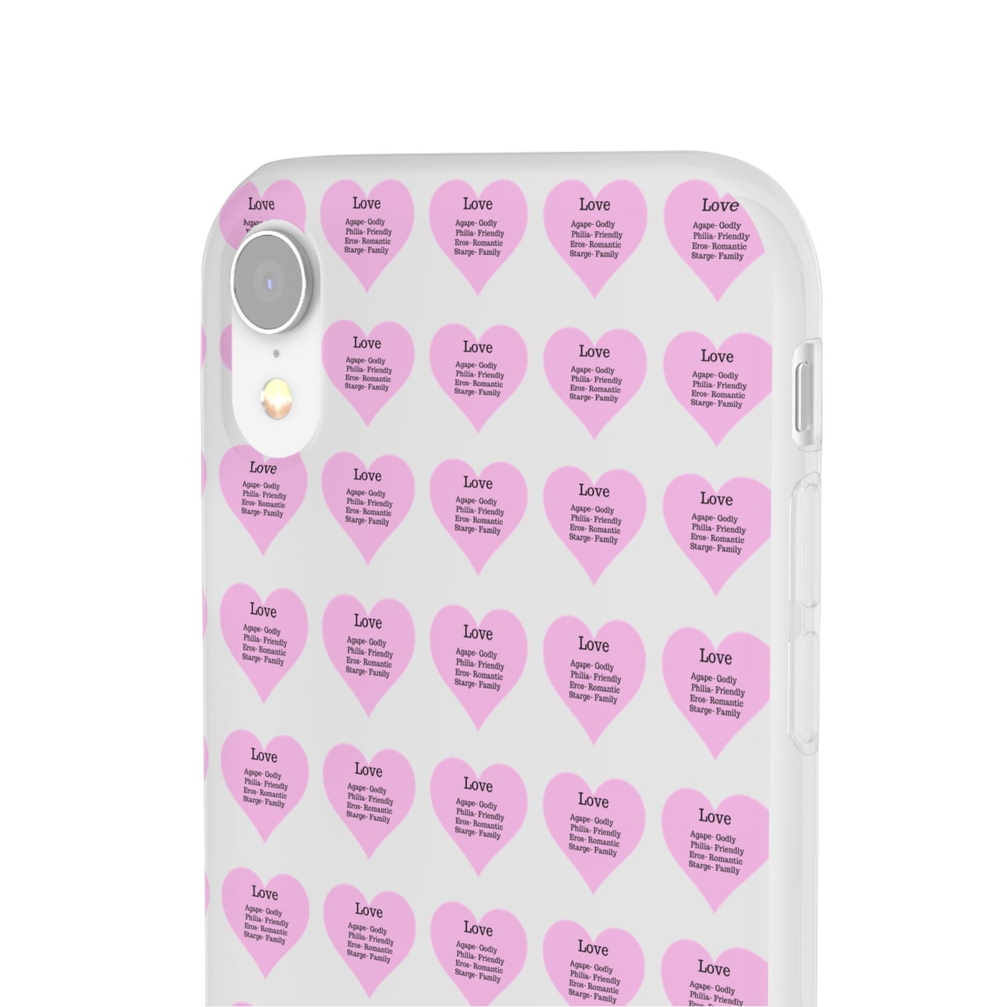 Pink Hearts Transparent Phone Case