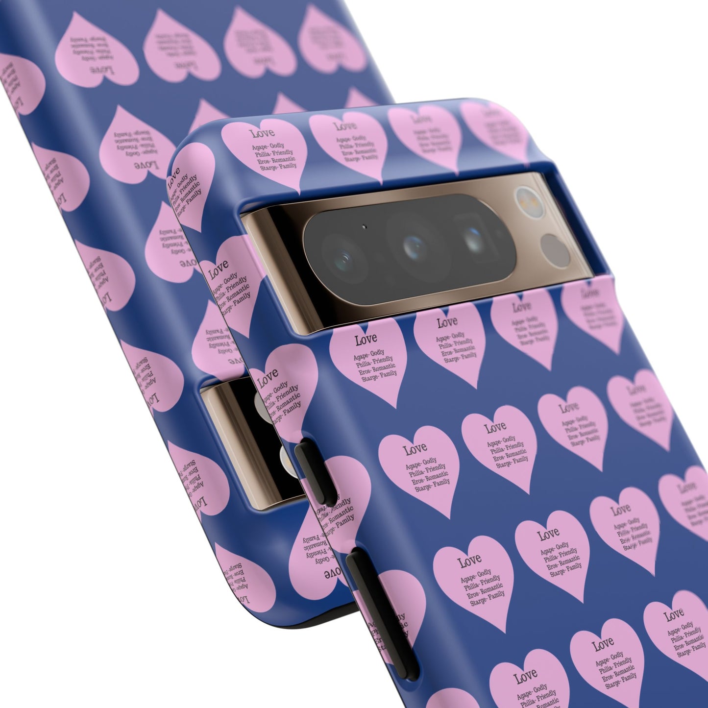Hearts-A-Flutter Phone Case (iPhone, Google Pixel)(Dark blue)