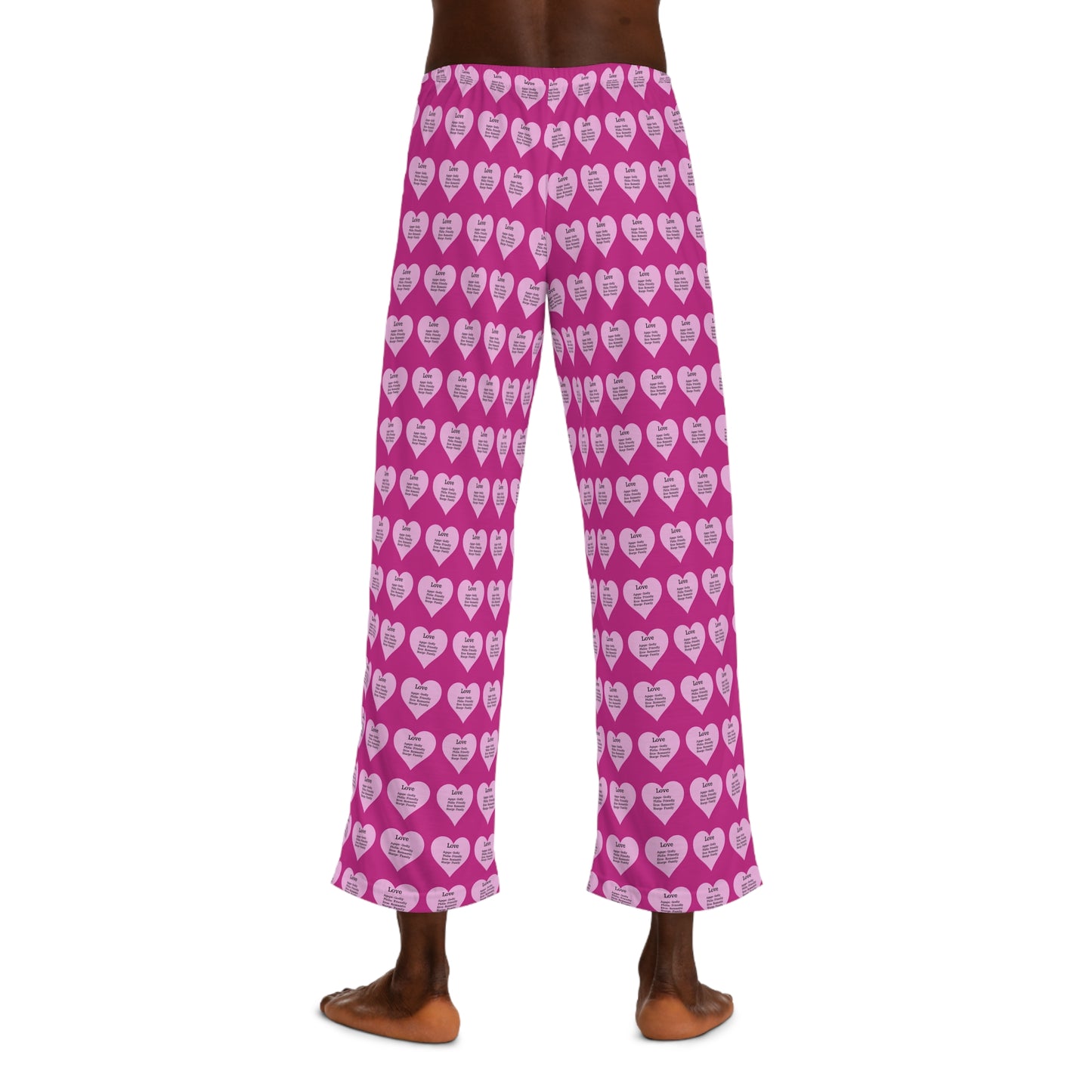 Men's All-Over Print Pajama Pants (Pink)