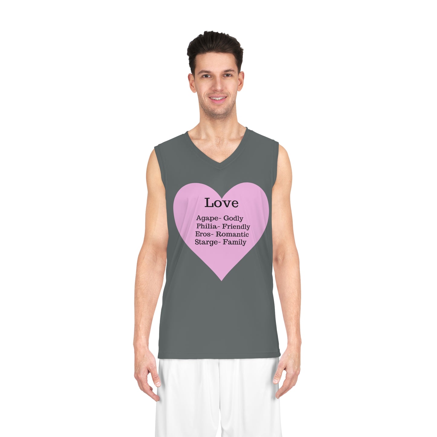 Love Heart Basketball Jersey (Dark Grey)