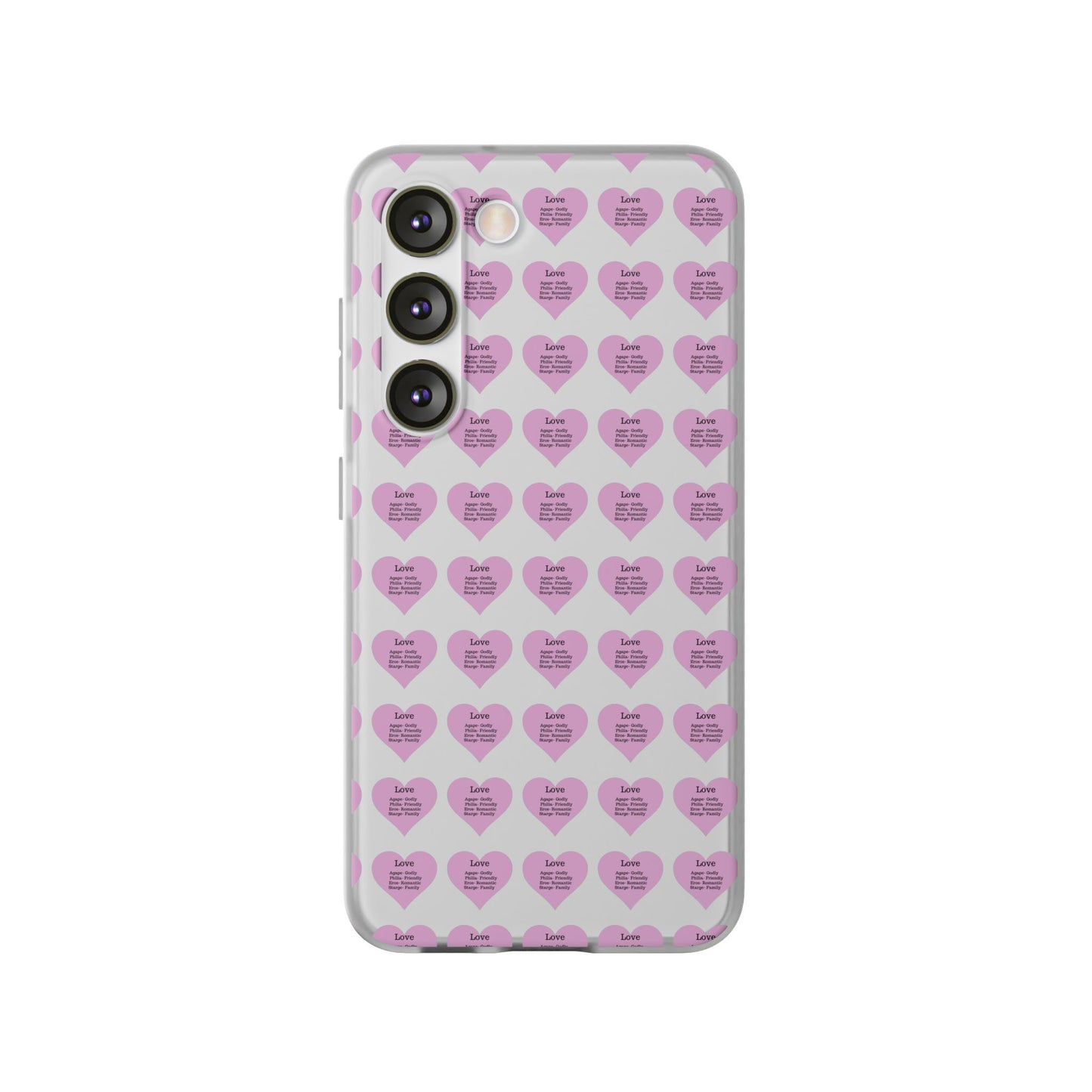 Pink Hearts Transparent Phone Case
