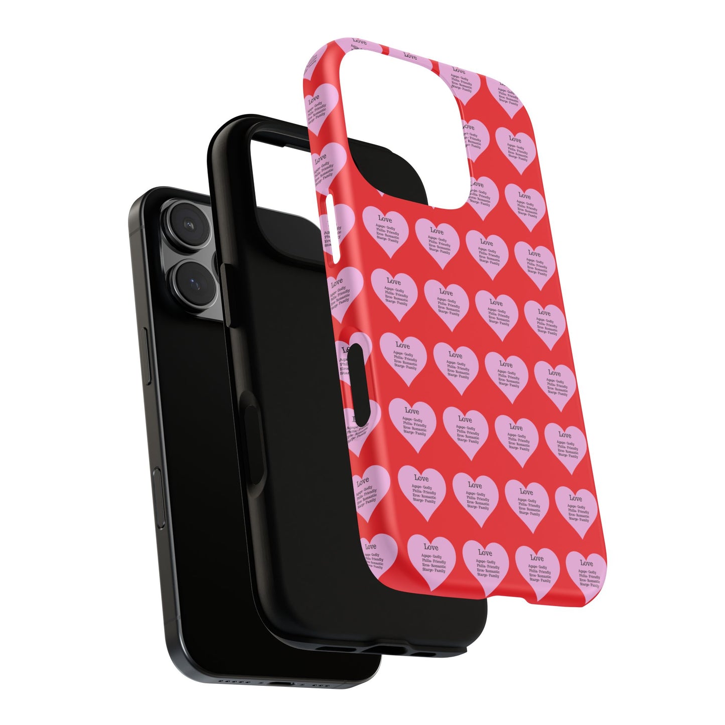 Hearts-A-Flutter Phone Case (iPhone, Google Pixel)(Red)