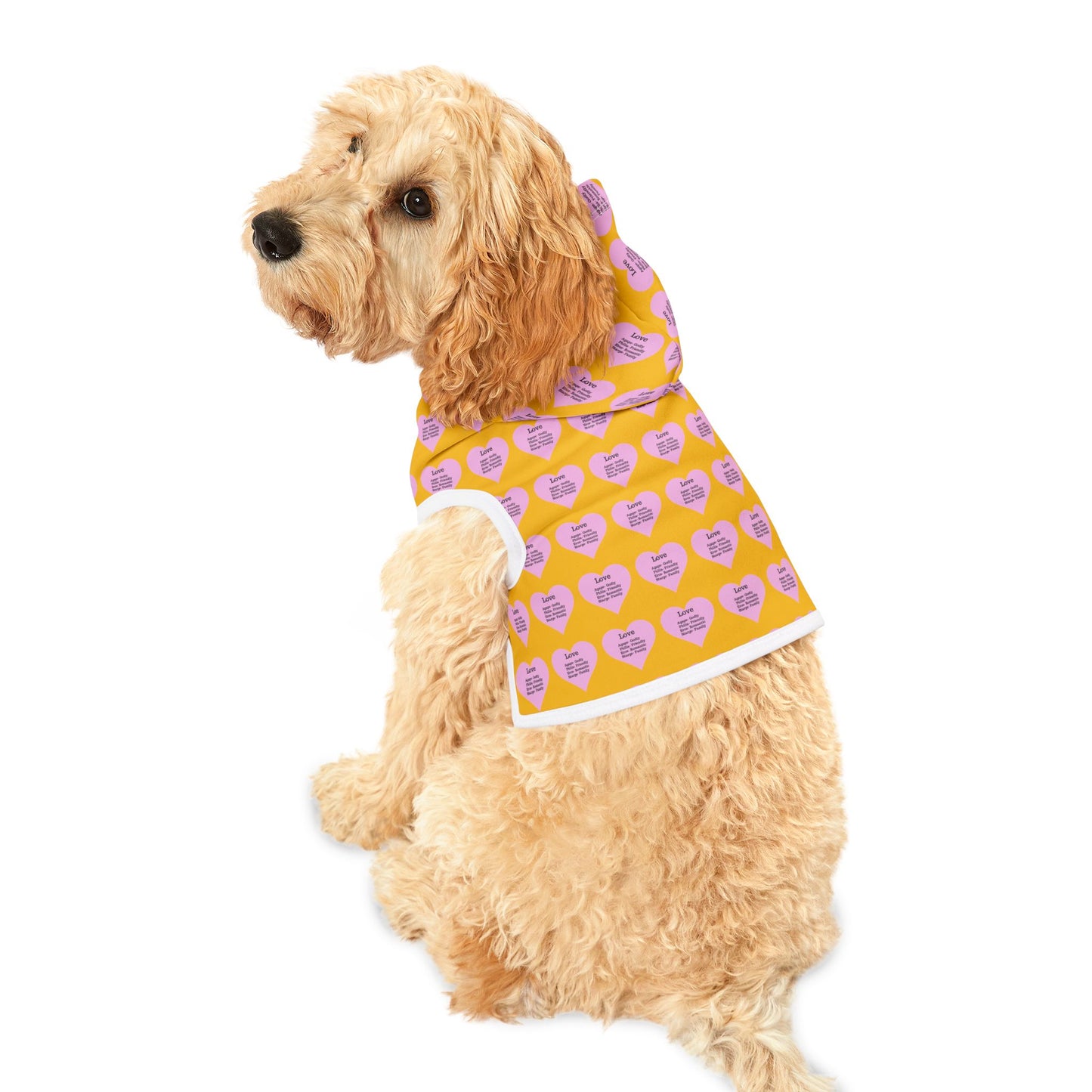 Charming Heart Pet Hoodie Pattern (Yellow)
