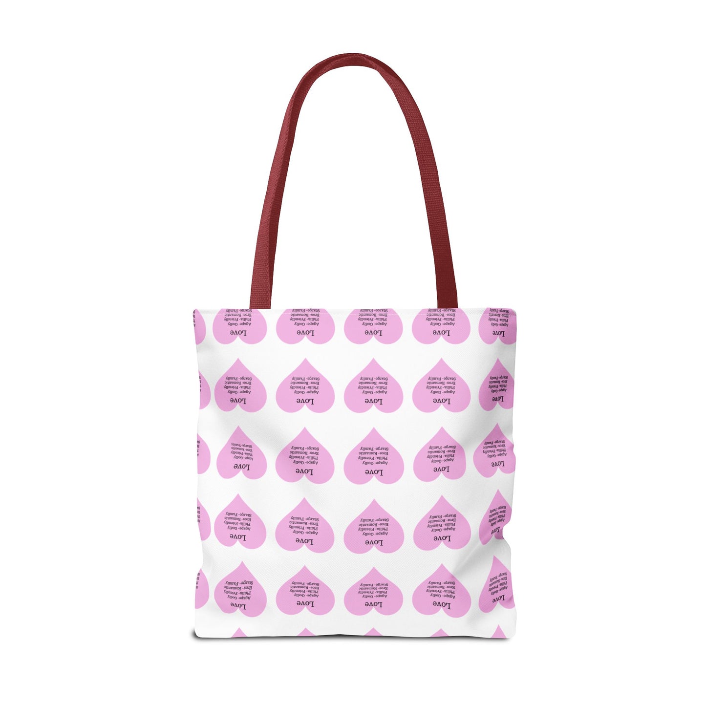 Pink Hearts Tote Bag (White)