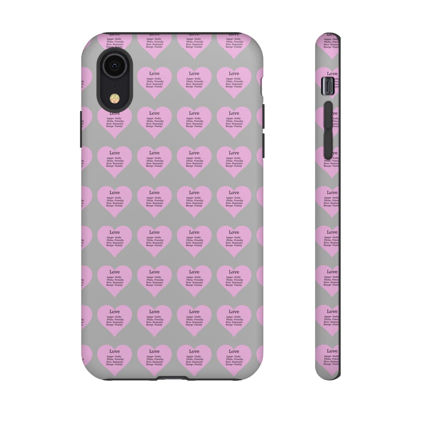 Hearts-A-Flutter Phone Case (iPhone, Google Pixel)(Light grey)