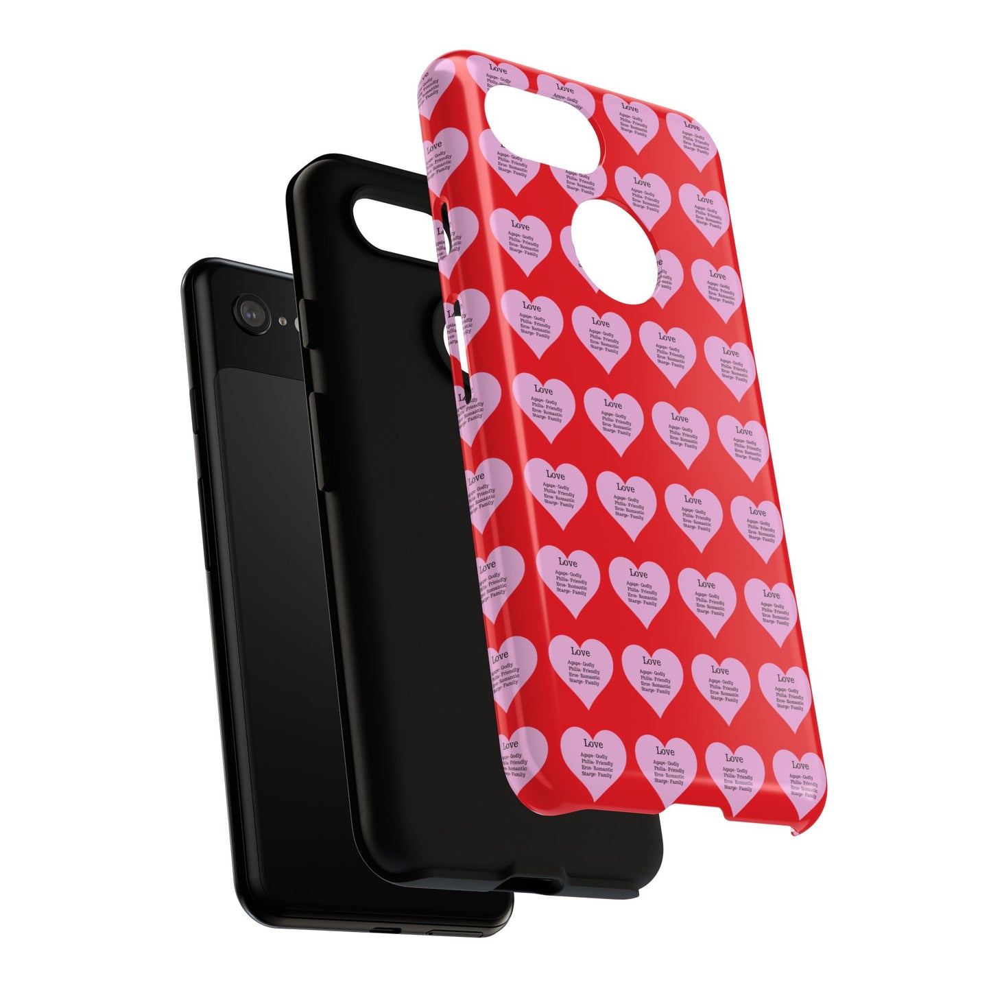 Hearts-A-Flutter Phone Case (iPhone, Google Pixel)(Red)