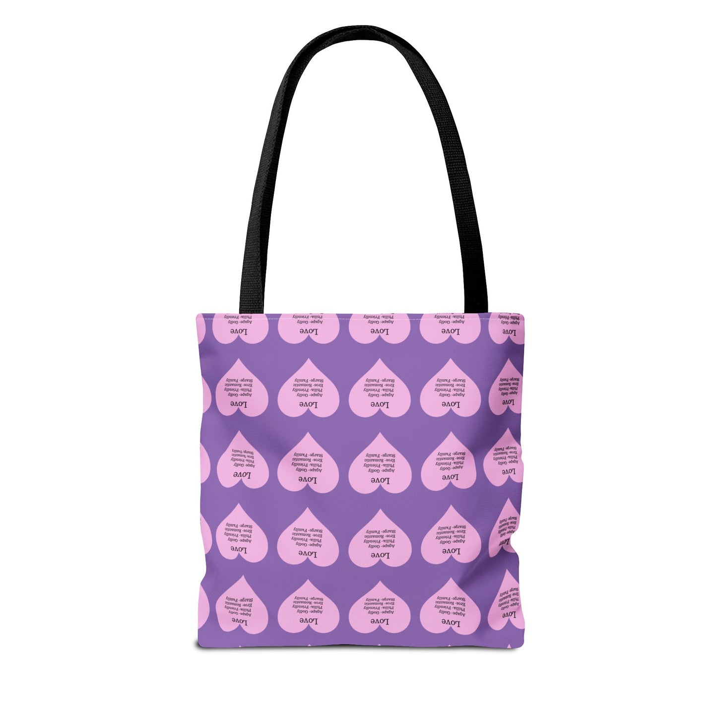 Pink Hearts Tote Bag (Light purple)