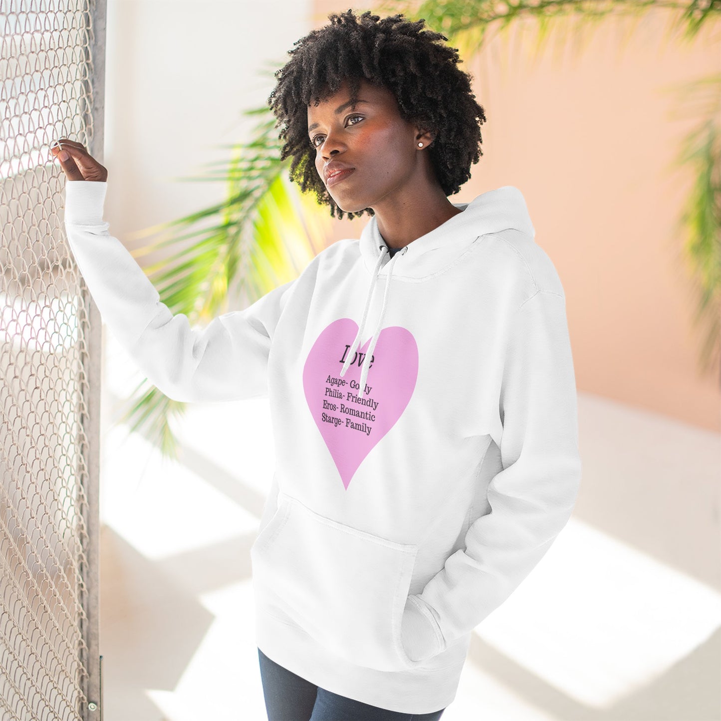 Cozy Heartfelt Love Fleece Hoodie | Soft Three-Panel Everyday Comfort