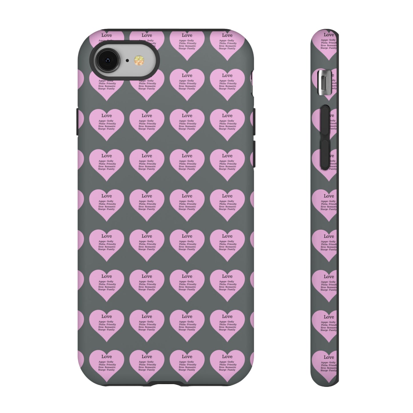 Hearts-A-Flutter Phone Case (iPhone, Google Pixel)(Dark grey)