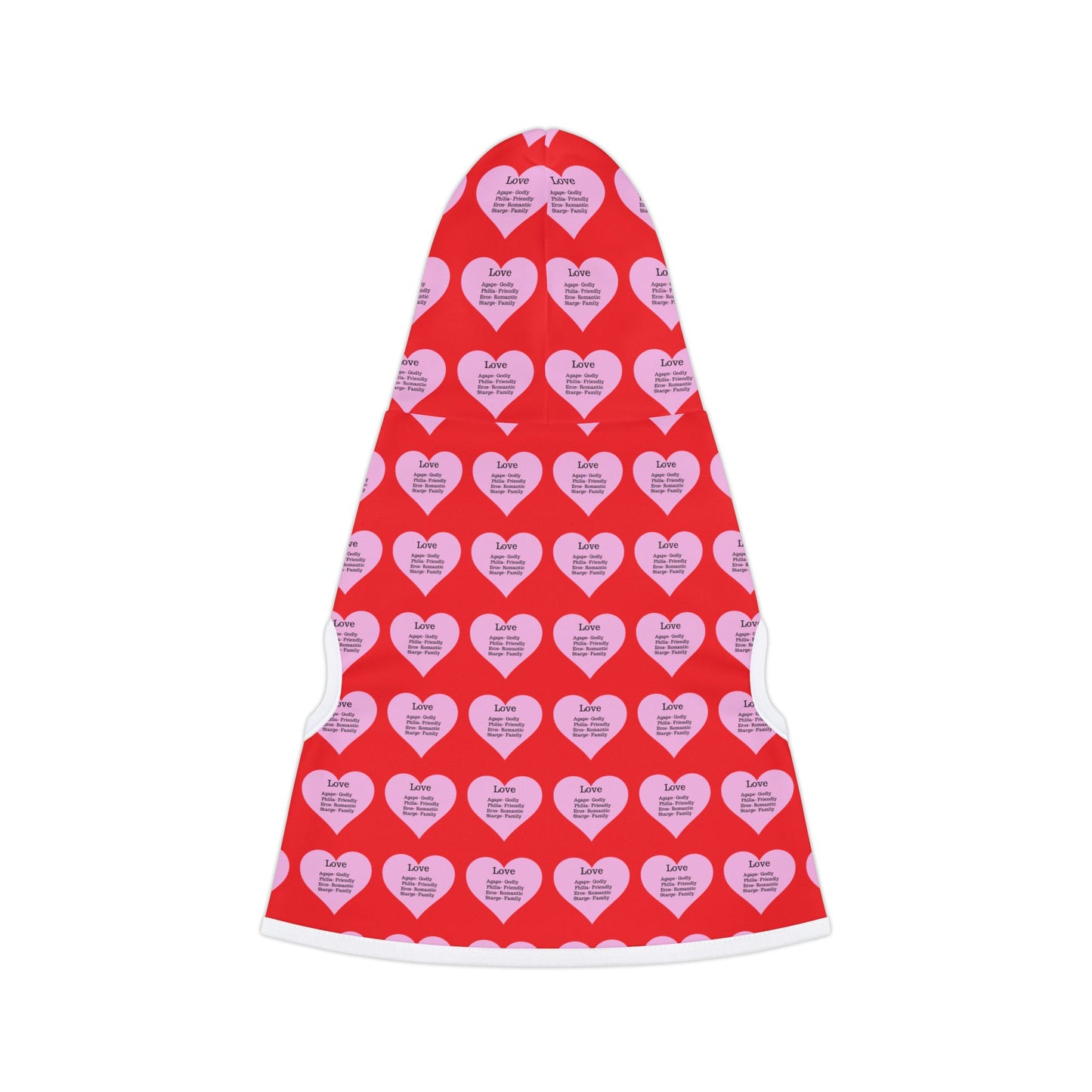 Charming Heart Pet Hoodie Pattern (Red)