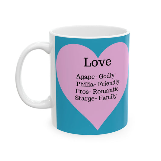 Charming Heart Ceramic Coffee Mug (Turquoise)