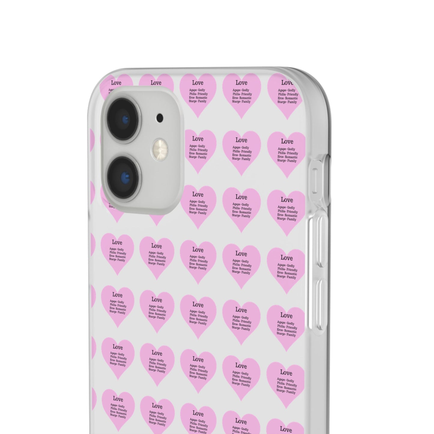 Pink Hearts Transparent Phone Case