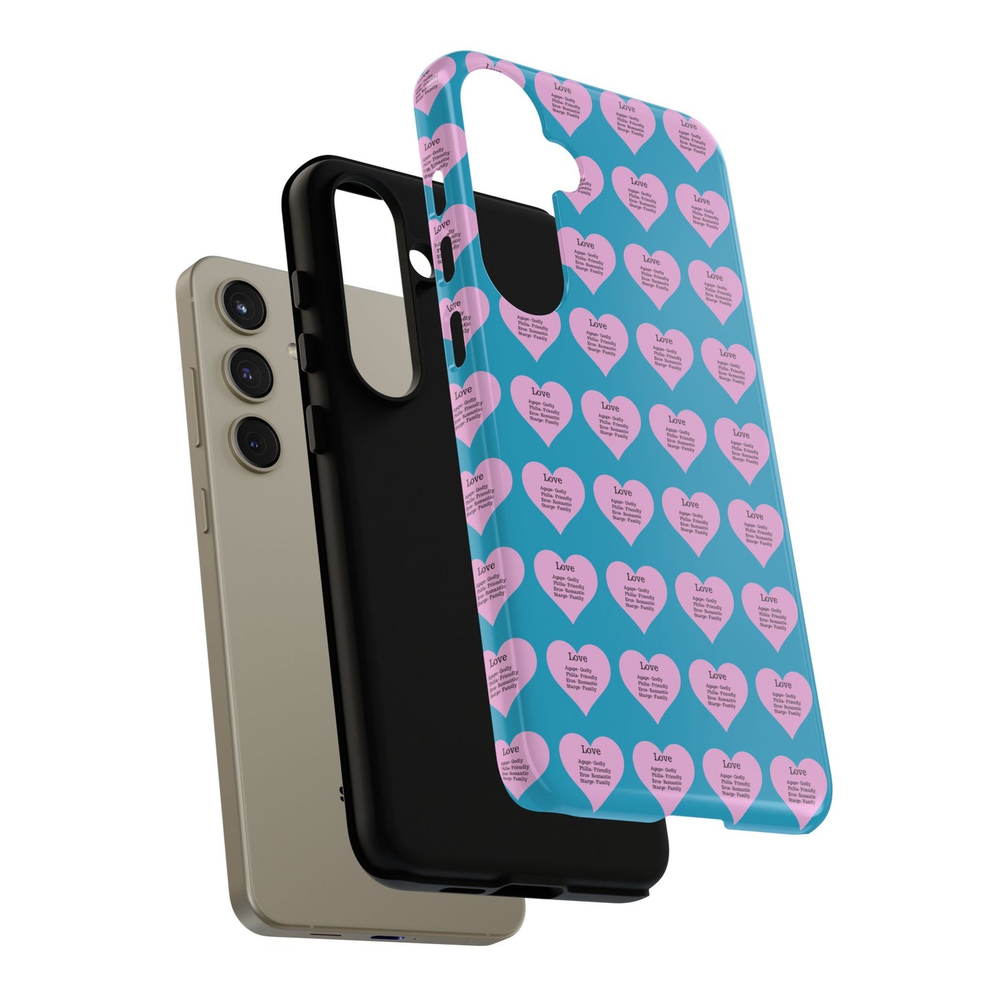 Hearts-A-Flutter Phone Case (Samsung)(Turquoise)