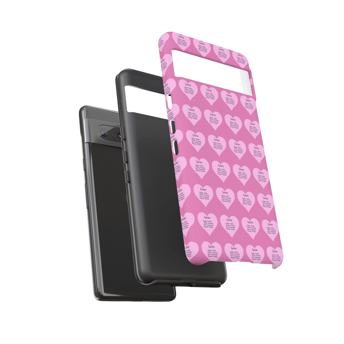 Hearts-A-Flutter Phone Case (iPhone, Google Pixel)(Light pink)