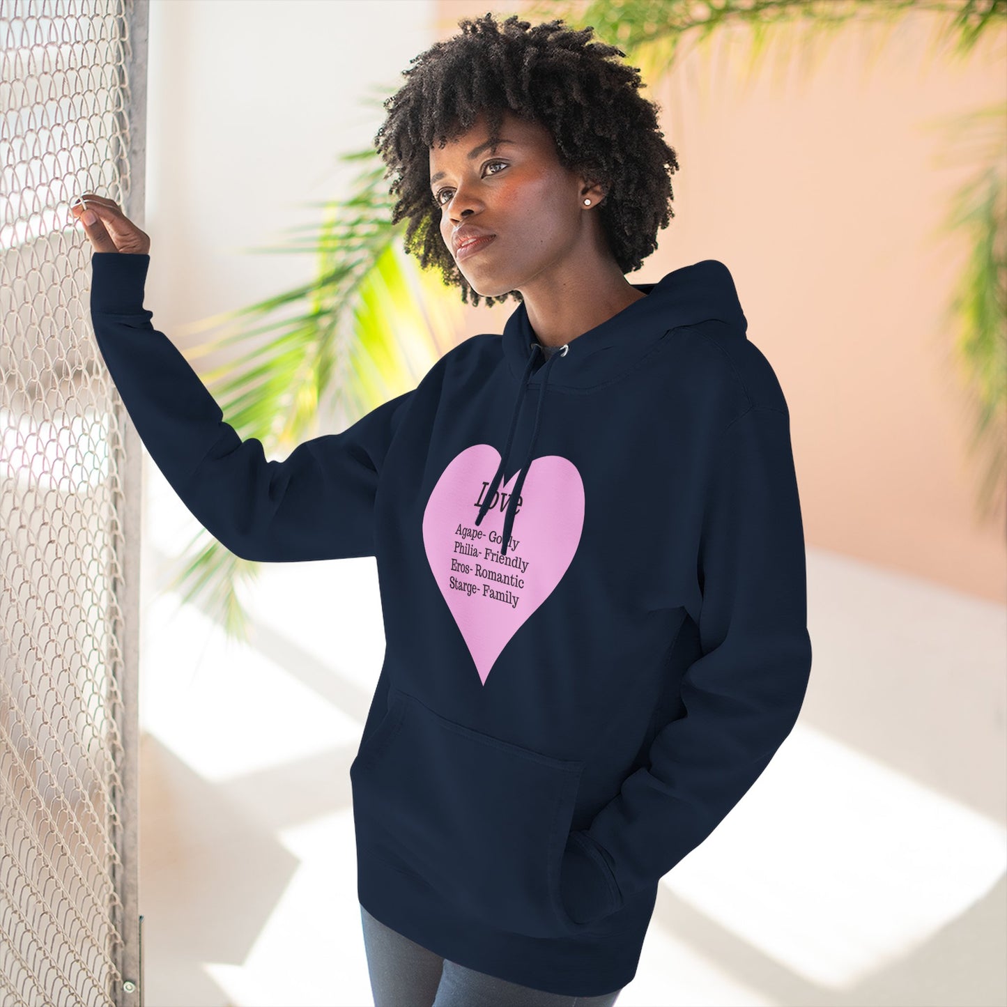 Cozy Heartfelt Love Fleece Hoodie | Soft Three-Panel Everyday Comfort