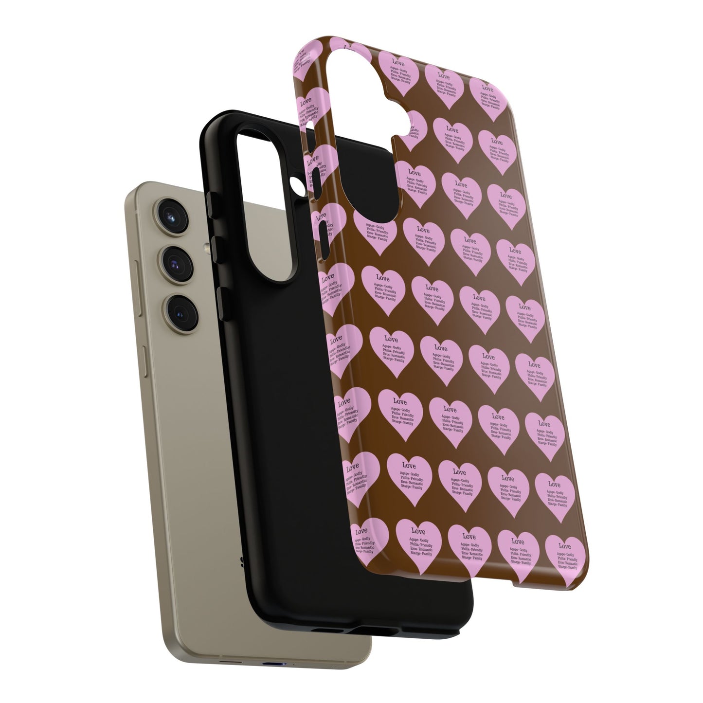 Hearts-A-Flutter Phone Case (Samsung)(Brown)