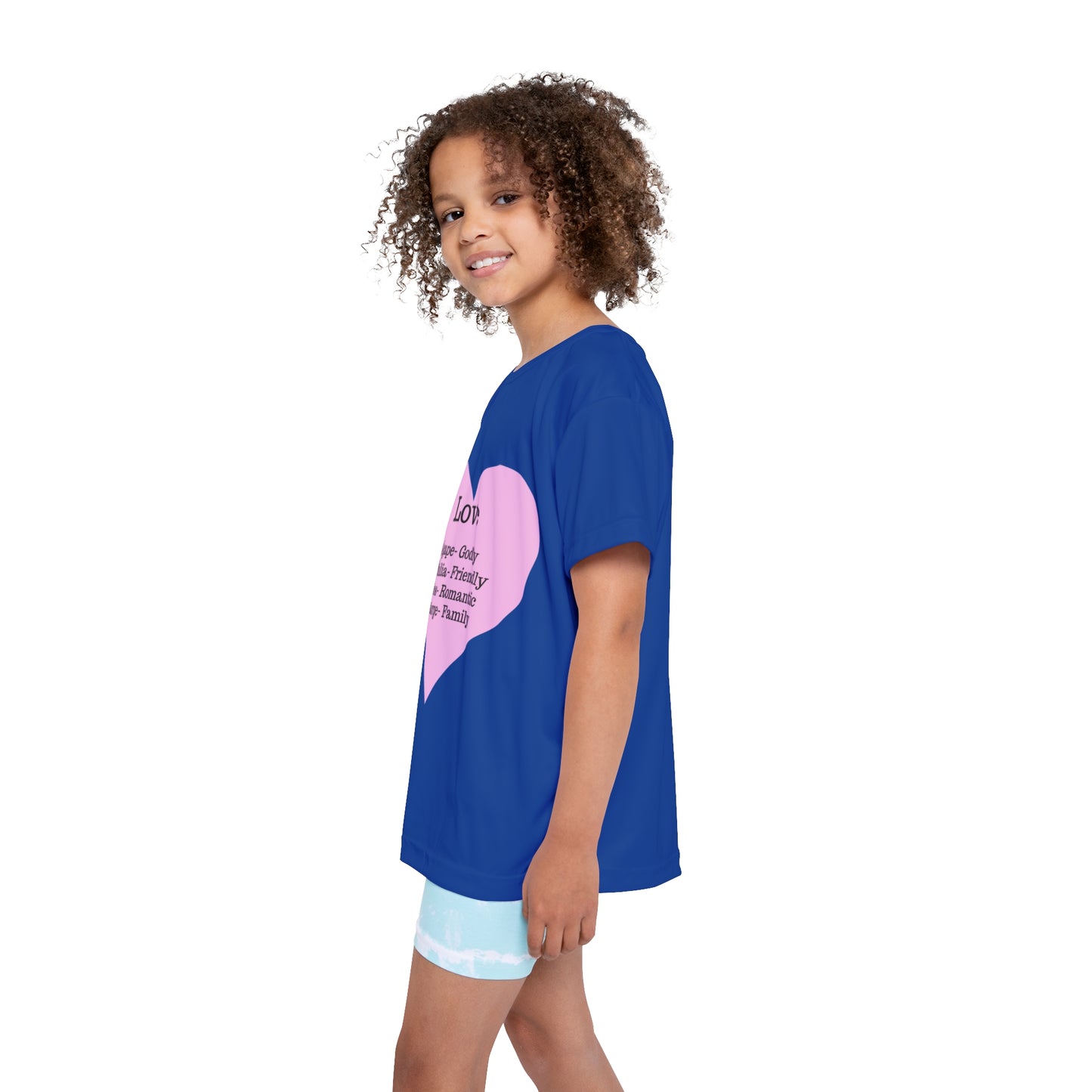 Types of Love Heart Kids Performance Jersey (Dark Blue)