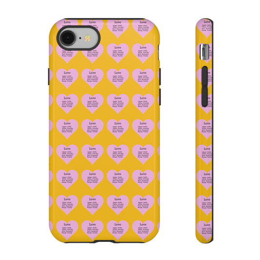 Hearts-A-Flutter Phone Case (iPhone, Google Pixel)(Yellow)