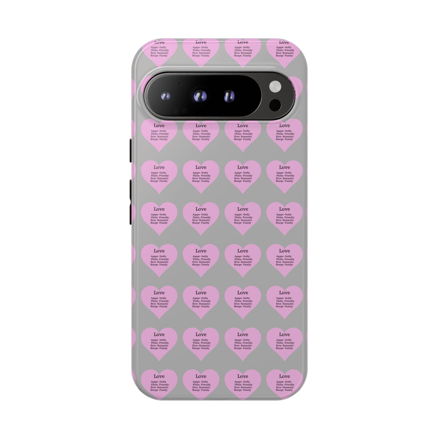 Hearts-A-Flutter Phone Case (iPhone, Google Pixel)(Light grey)
