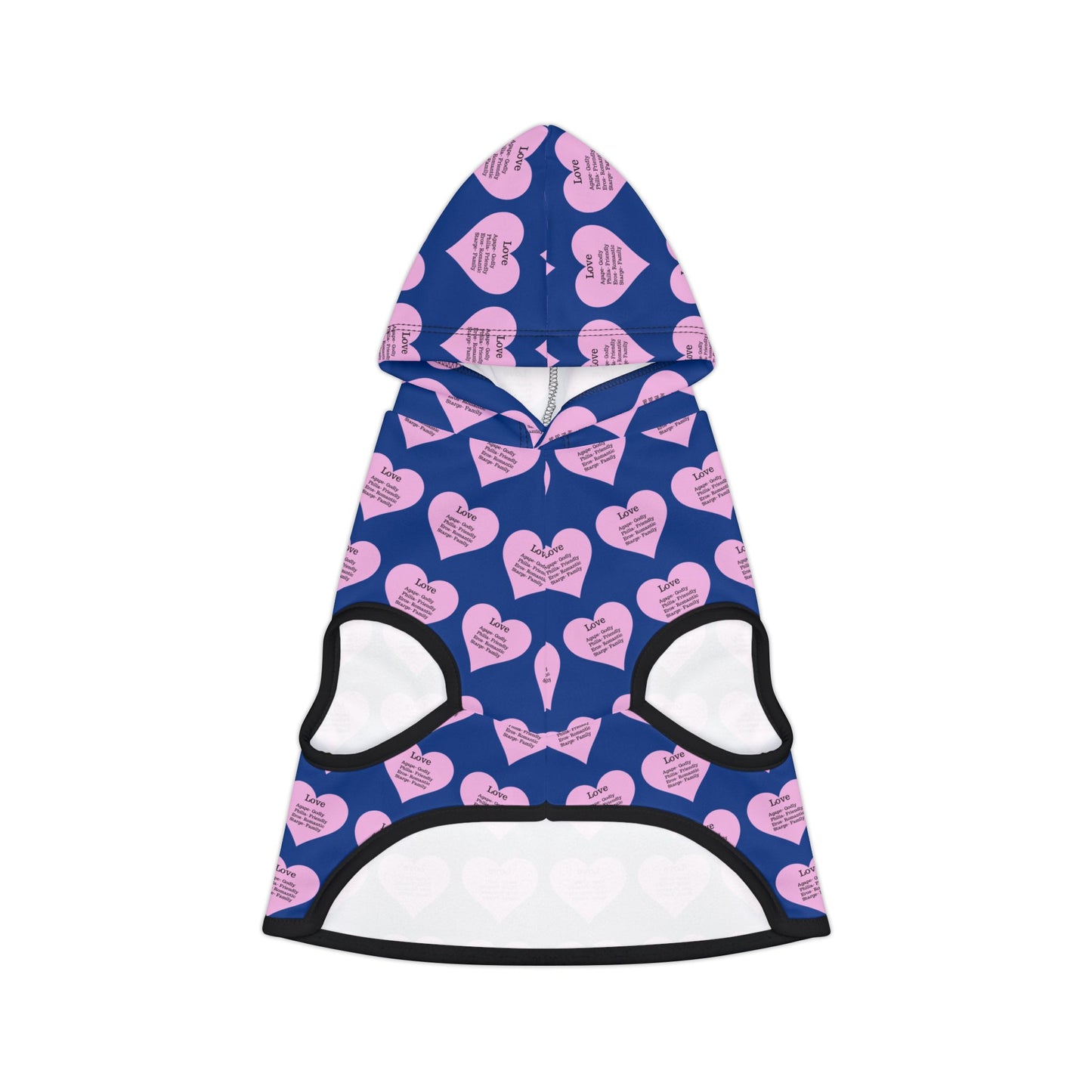 Charming Heart Pet Hoodie Pattern (Dark blue)
