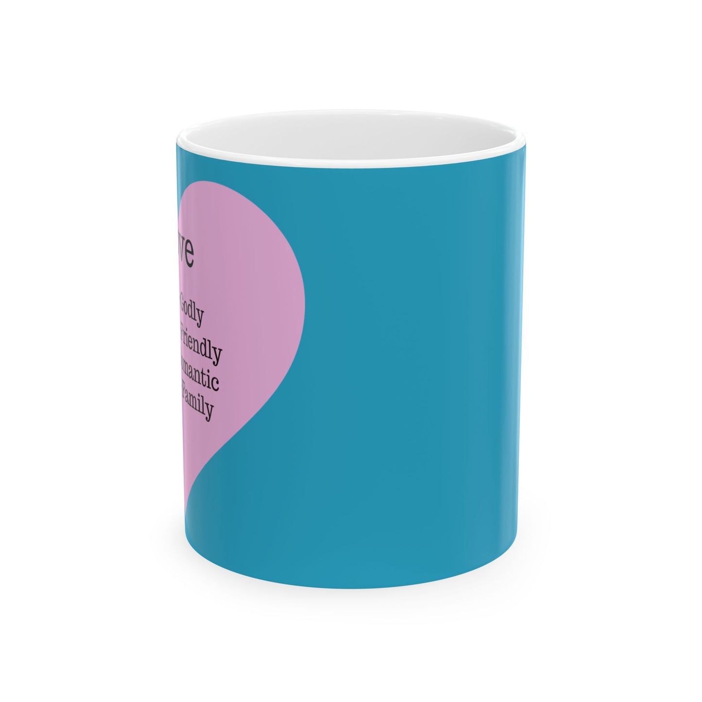 Charming Heart Ceramic Coffee Mug (Turquoise)