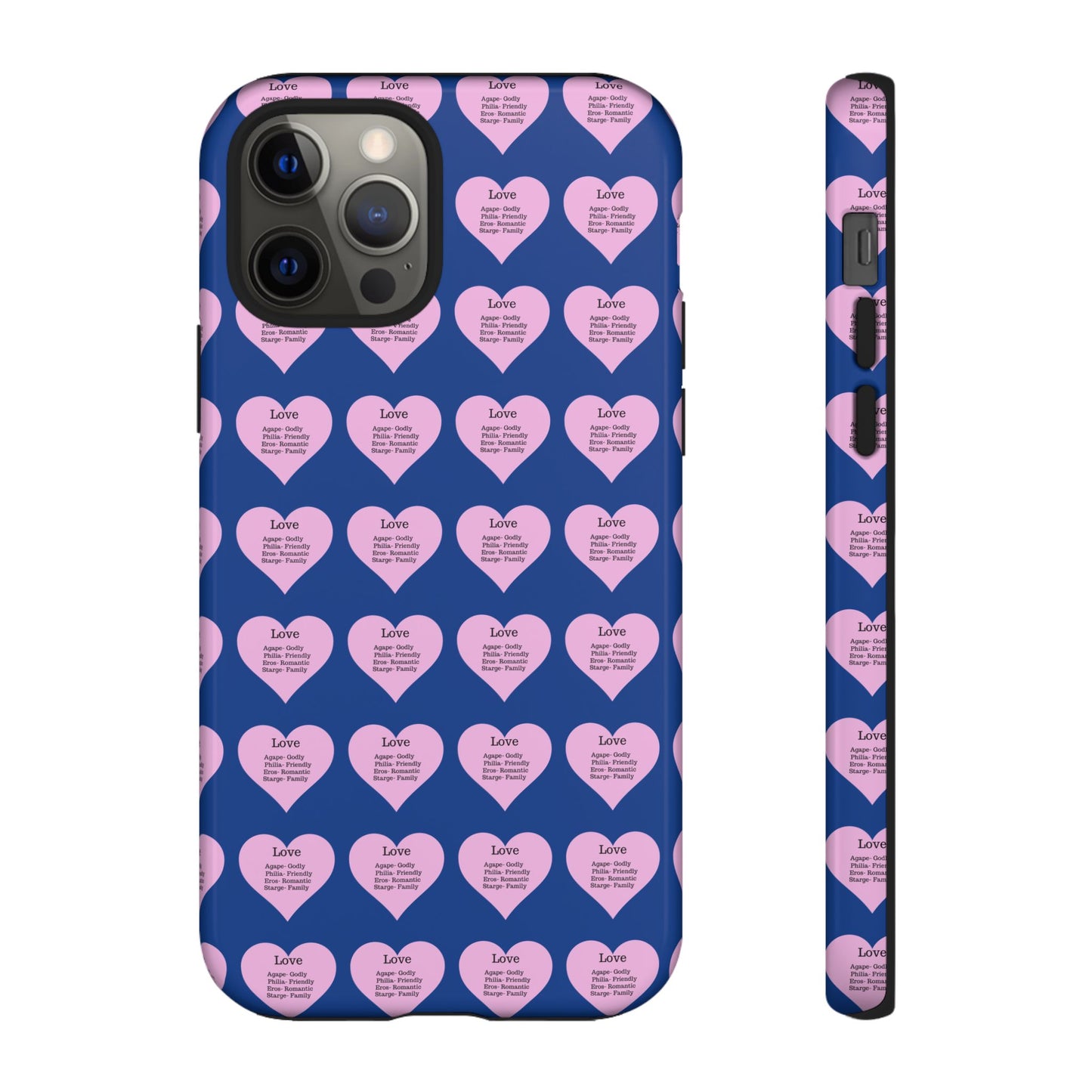 Hearts-A-Flutter Phone Case (iPhone, Google Pixel)(Dark blue)