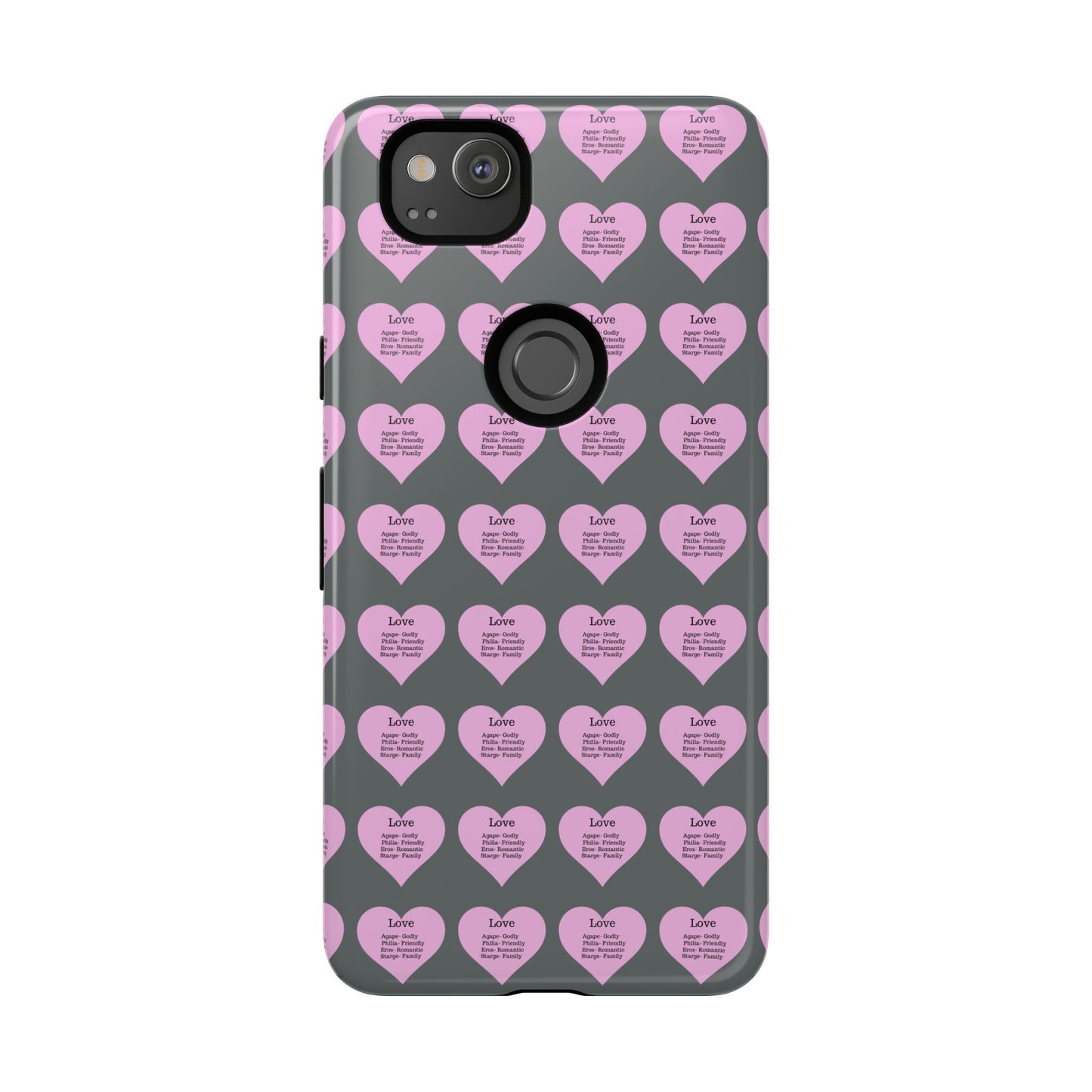 Hearts-A-Flutter Phone Case (iPhone, Google Pixel)(Dark grey)