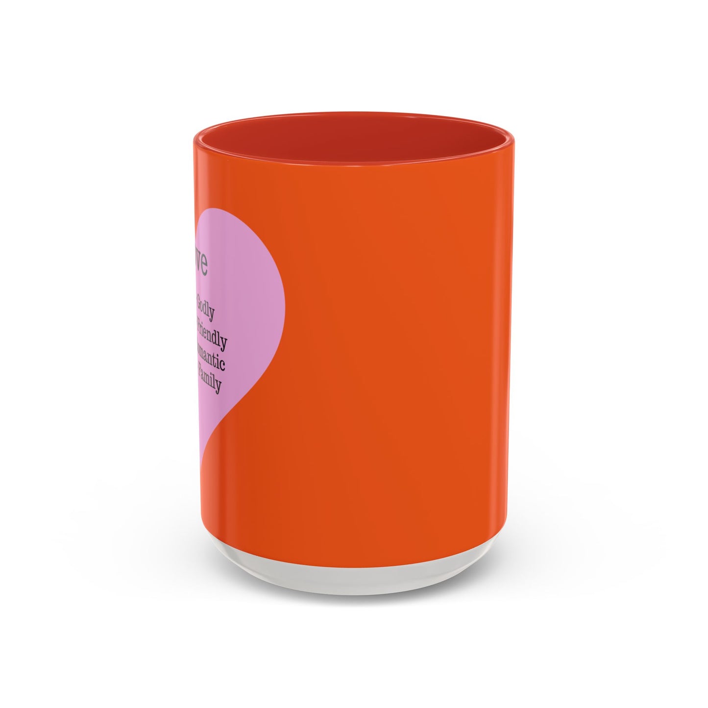 Charming Heart Accent Coffee Mug (Orange)
