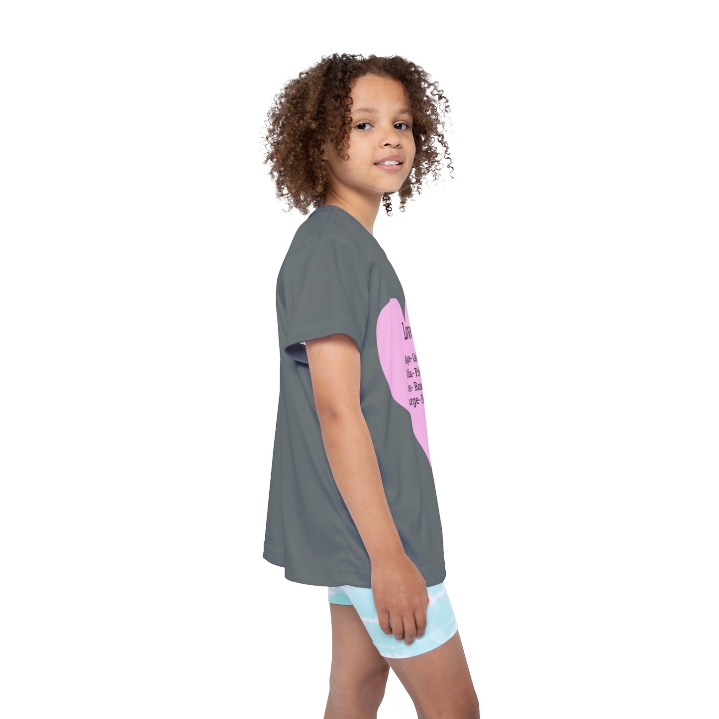 Types of Love Heart Kids Performance Jersey (Dark Grey)