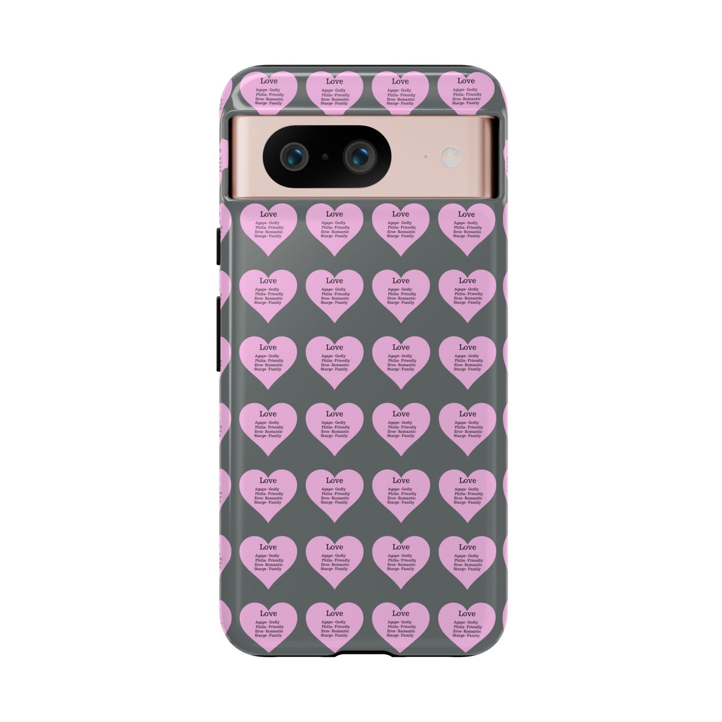 Hearts-A-Flutter Phone Case (iPhone, Google Pixel)(Dark grey)
