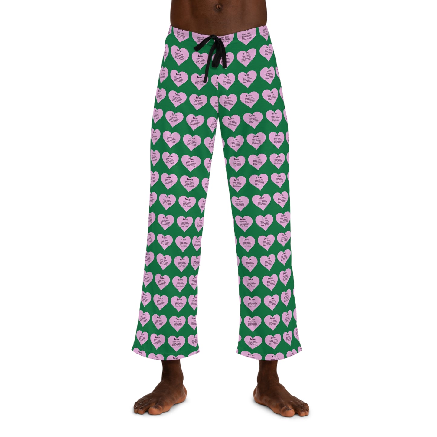 Men's All-Over Print Pajama Pants (Dark Green)