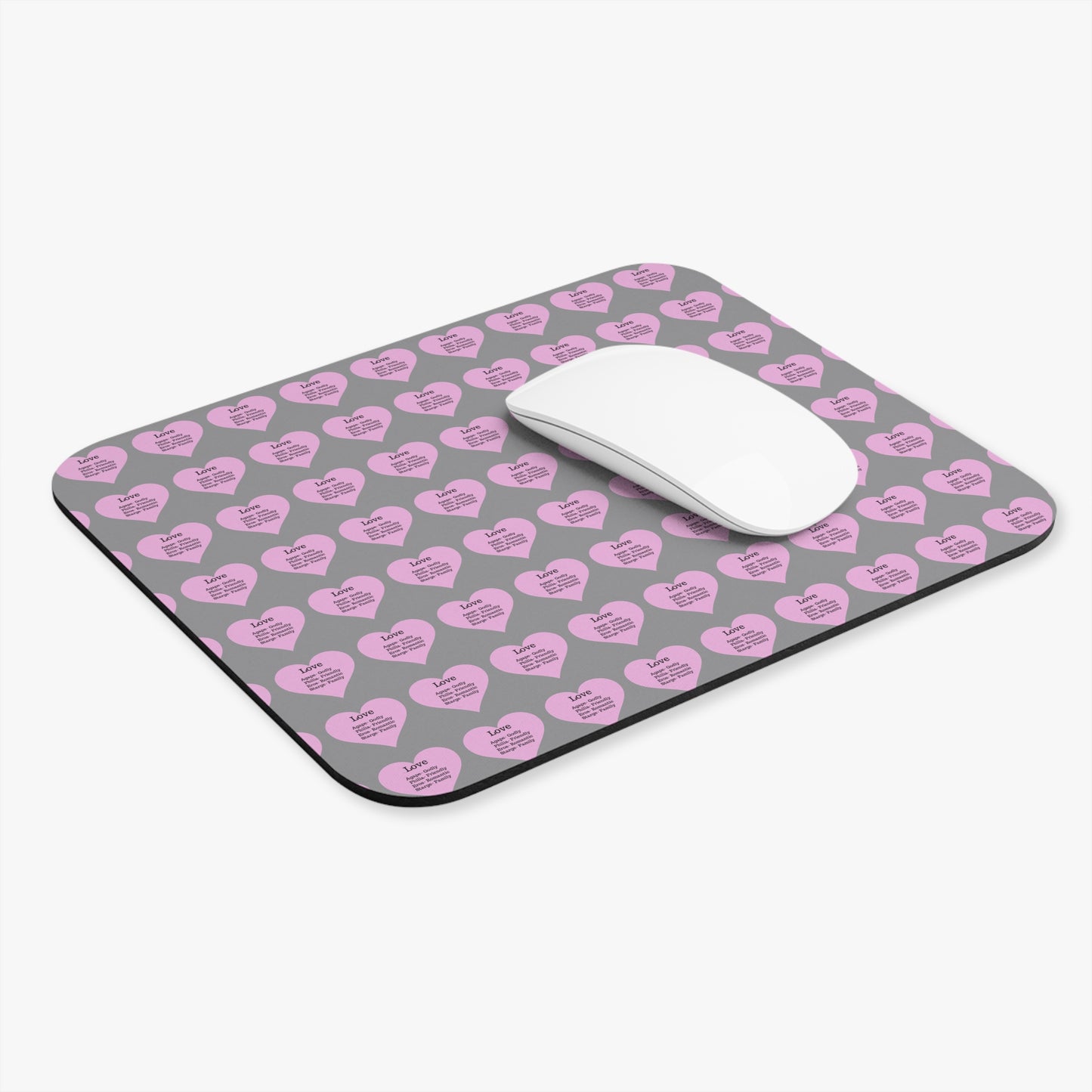 The Four Loves Mouse Pad Pattern Look (Grey)