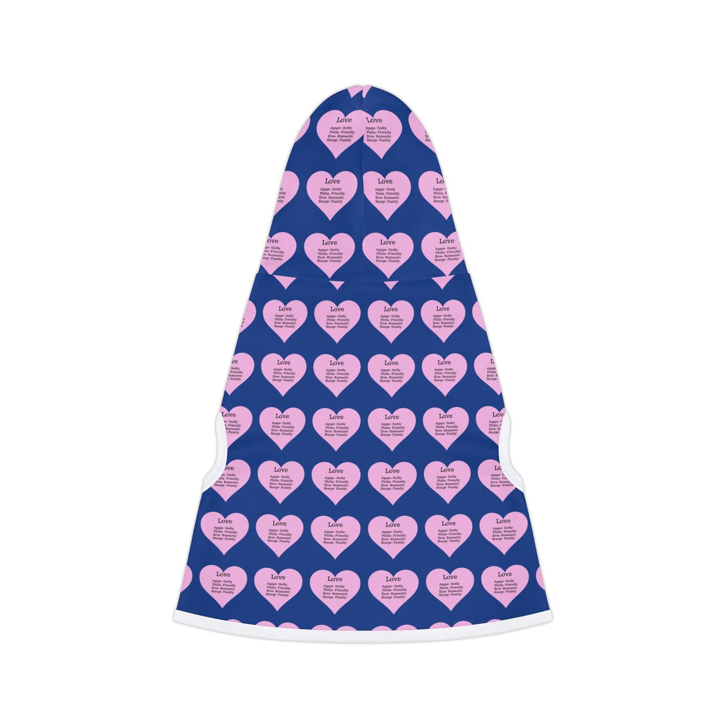 Charming Heart Pet Hoodie Pattern (Dark blue)