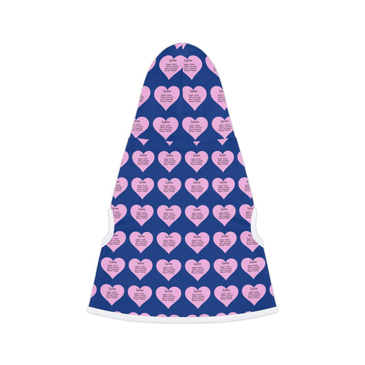 Charming Heart Pet Hoodie Pattern (Dark blue)