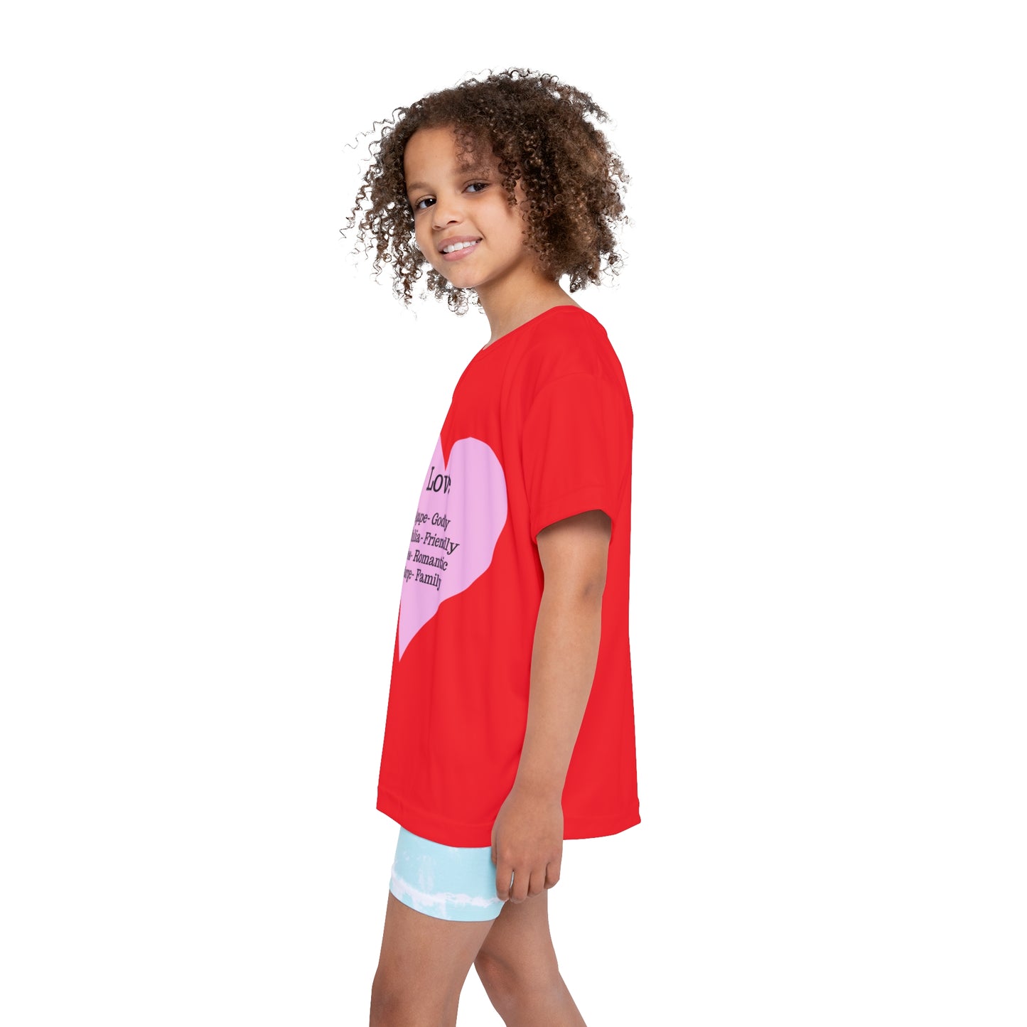 Types of Love Heart Kids Performance Jersey (Red)