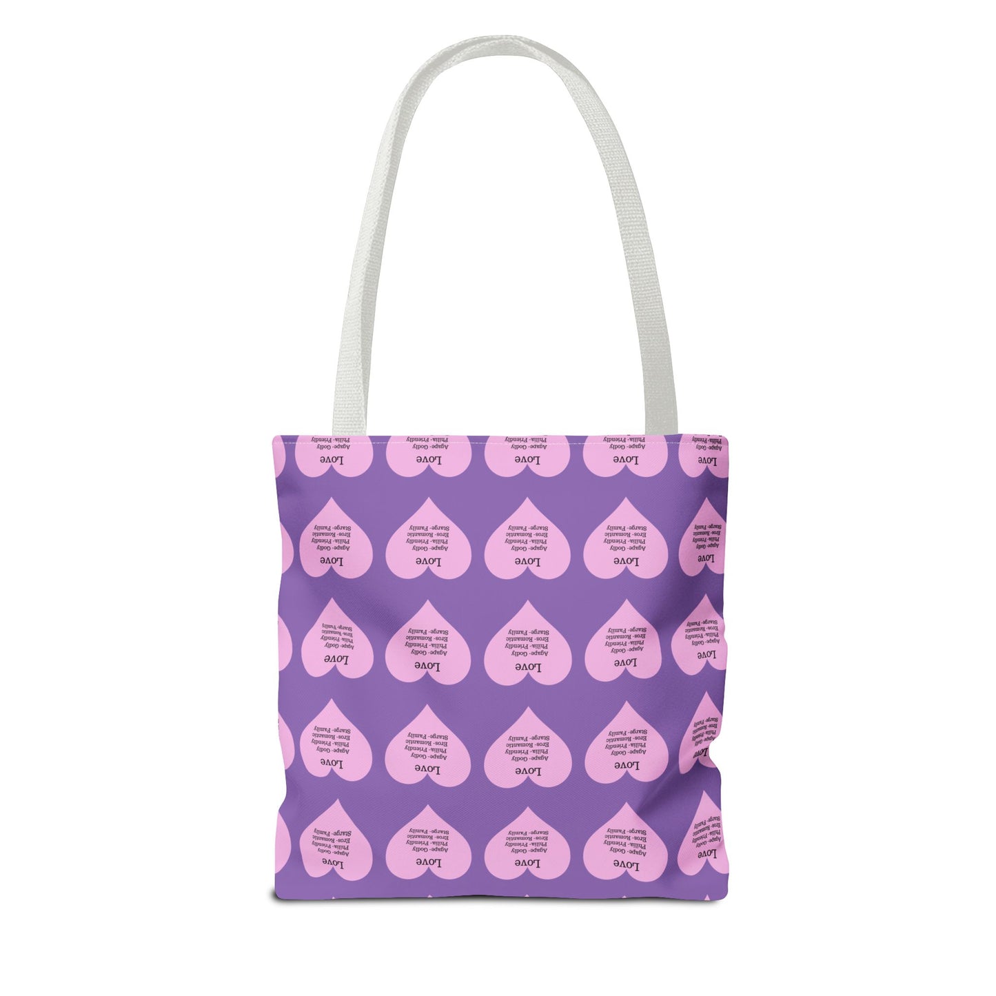 Pink Hearts Tote Bag (Light purple)