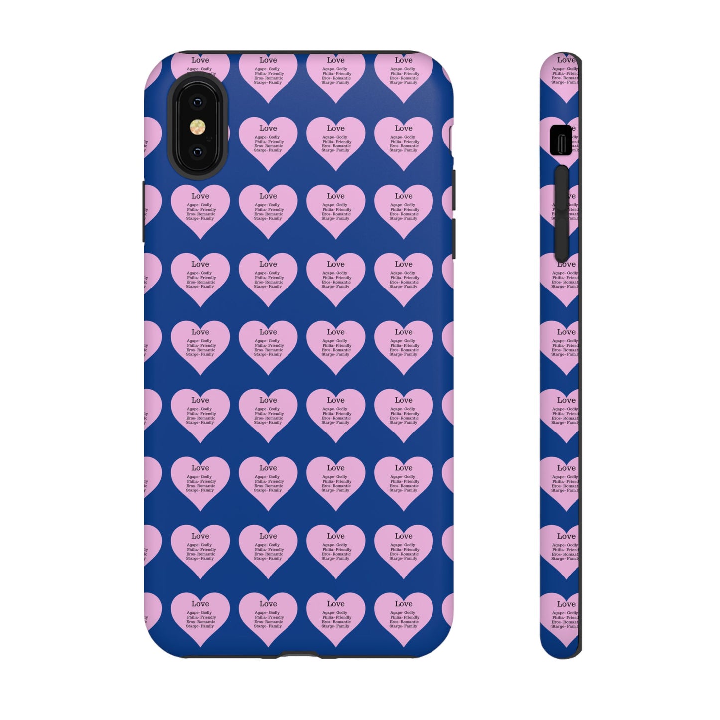 Hearts-A-Flutter Phone Case (iPhone, Google Pixel)(Dark blue)