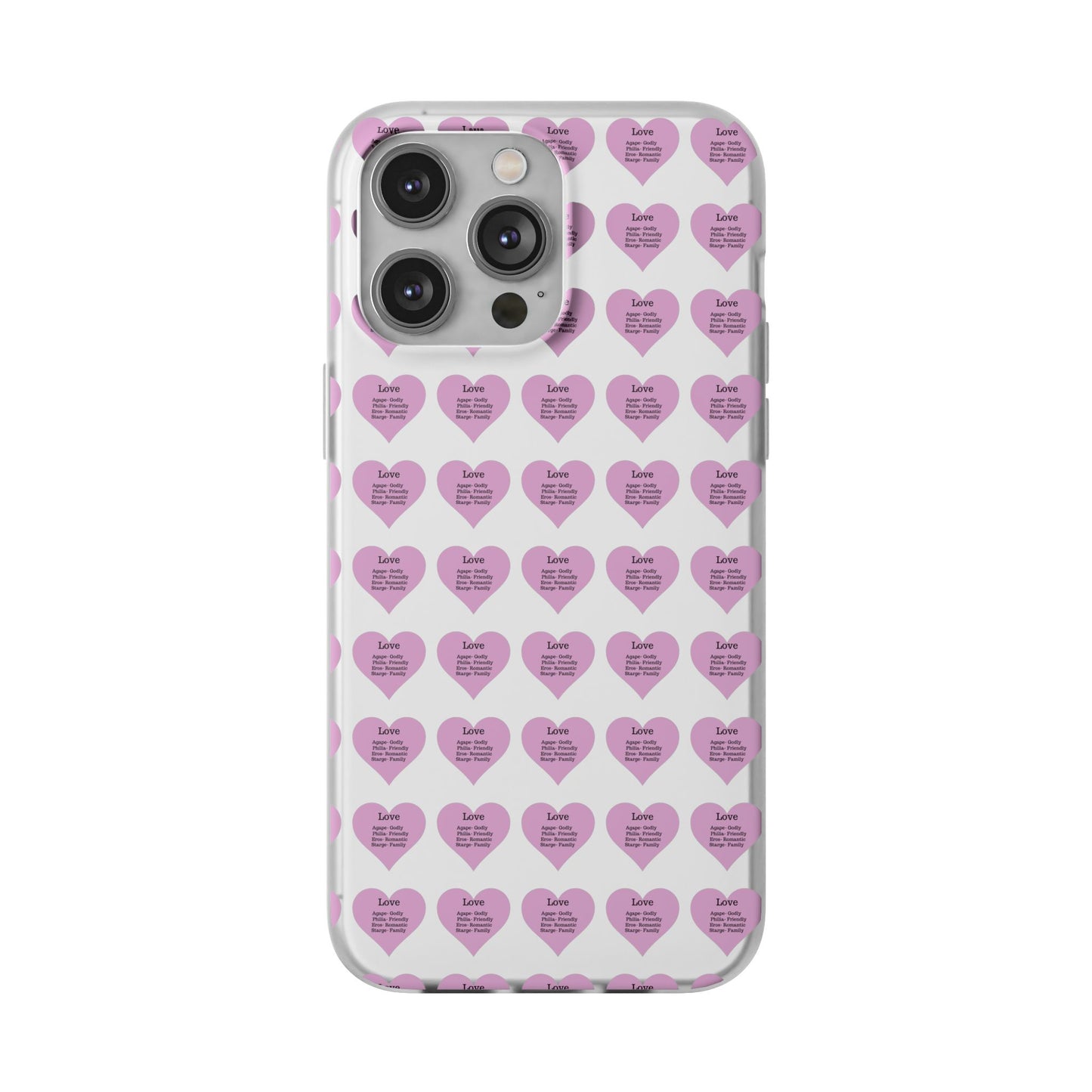 Pink Hearts Transparent Phone Case