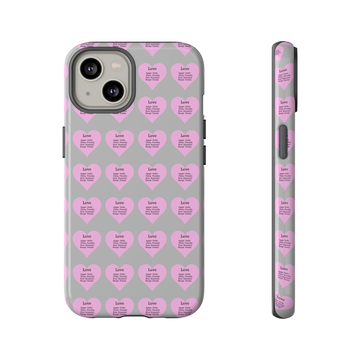 Hearts-A-Flutter Phone Case (iPhone, Google Pixel)(Light grey)